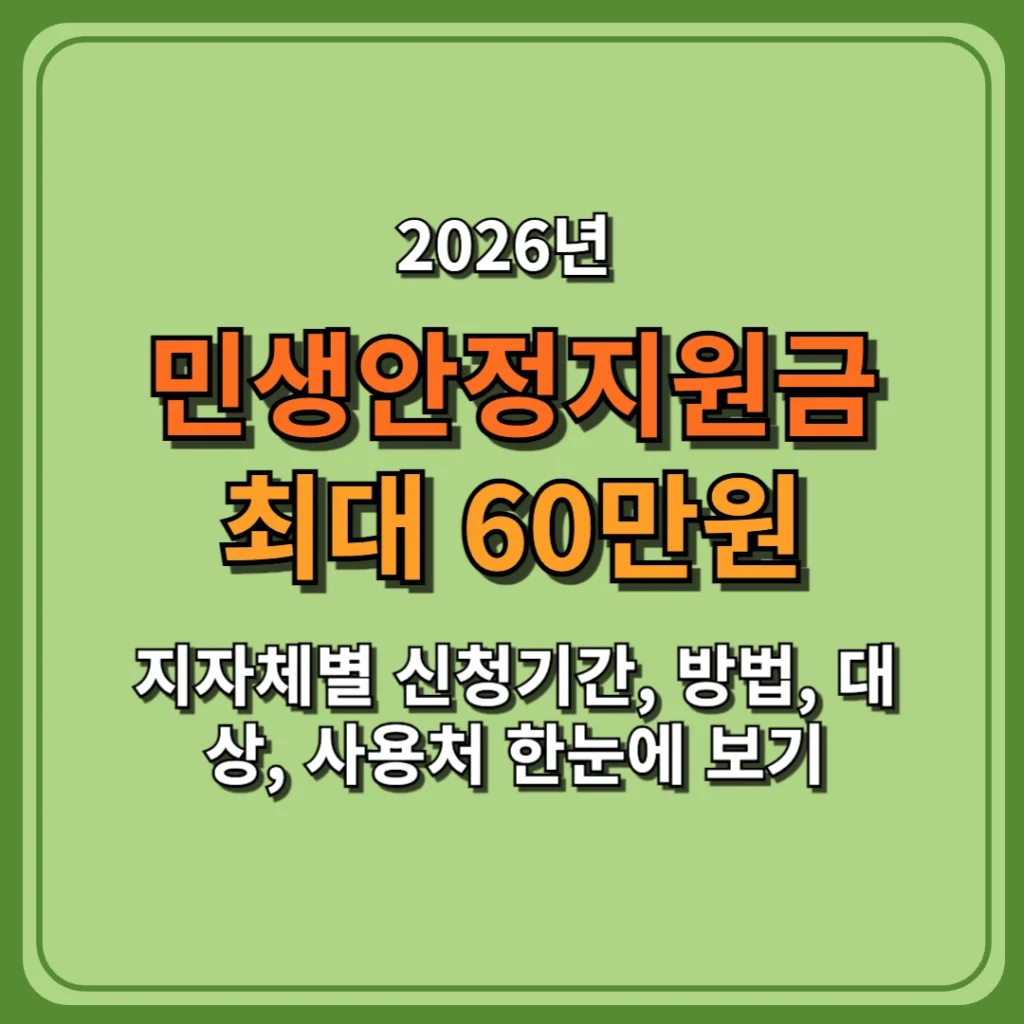 2026 민생안정지원금 총정리