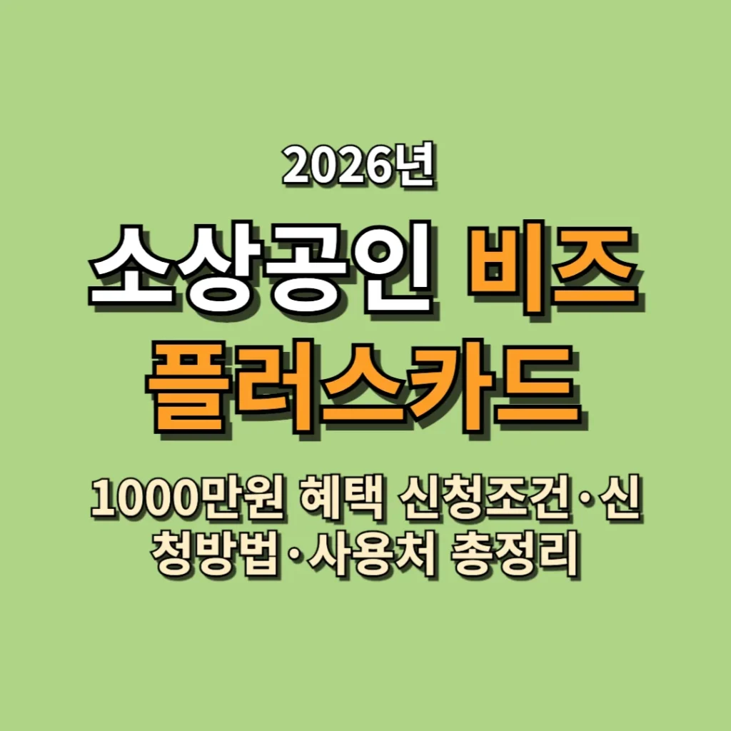 소상공인 비즈플러스카드 1000만원 혜택, 신청조건·신청방법·사용처 총정리 2026