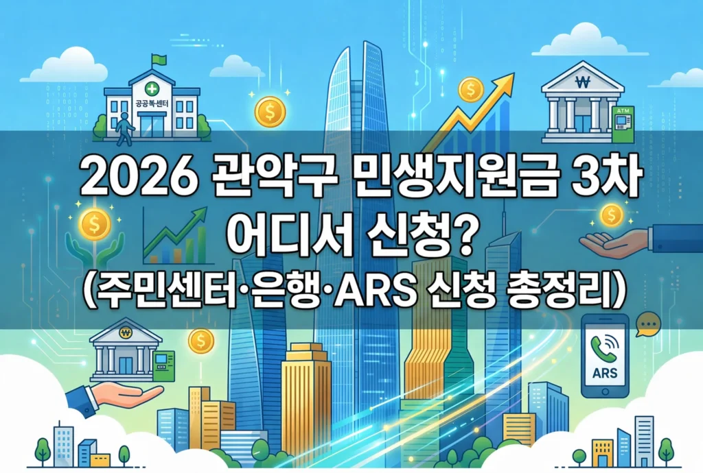 2026 관악구 민생지원금 3차 어디서 신청? (주민센터·은행·ARS 신청 총정리)