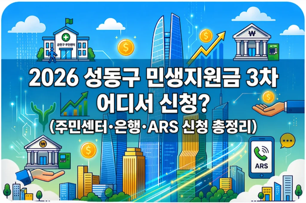 2026 성동구 민생지원금 3차 어디서 신청? (주민센터·은행·ARS 신청 총정리)
