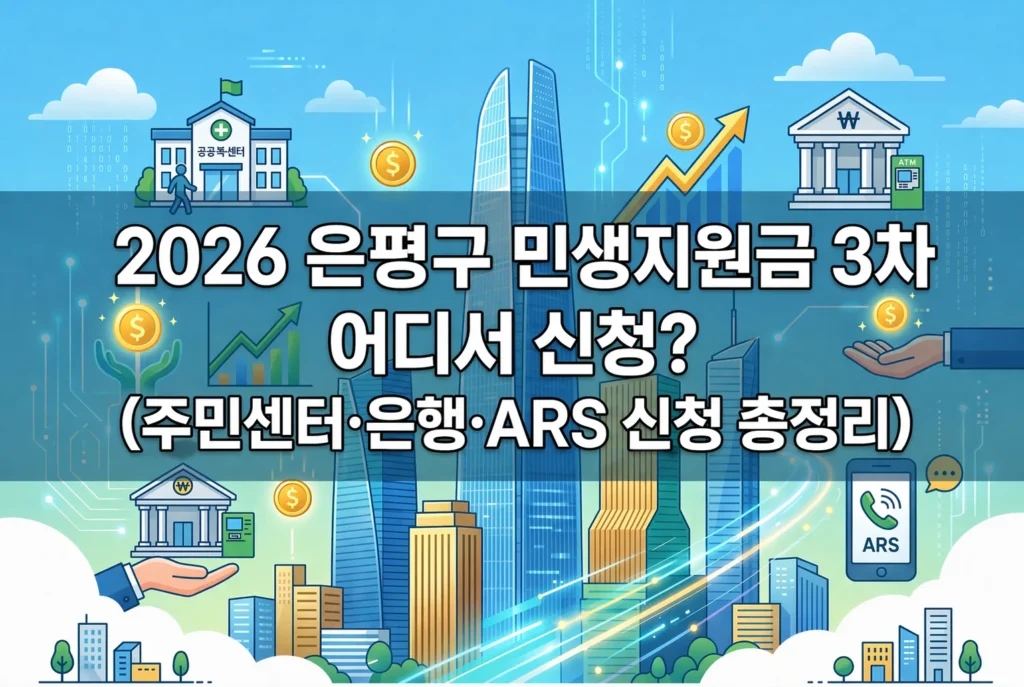 2026 은평구 민생지원금 3차 어디서 신청? (주민센터·은행·ARS 신청 총정리)