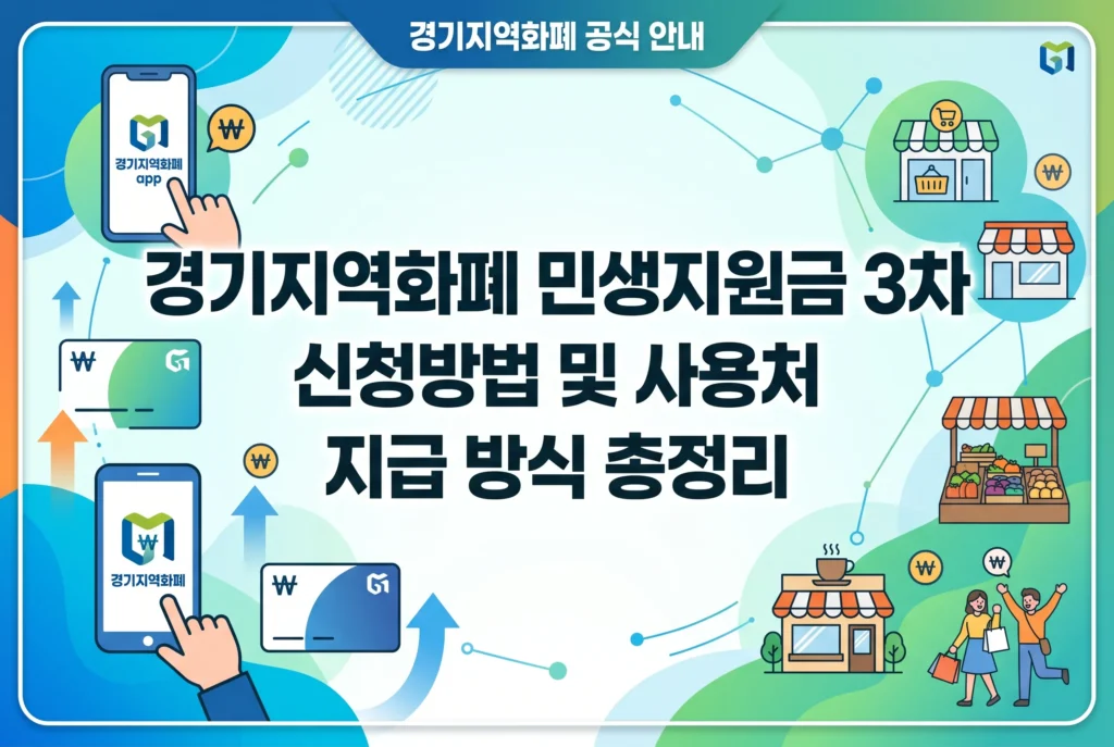 경기지역화폐 민생지원금 3차 신청방법 및 사용처 (지급 방식 총정리)