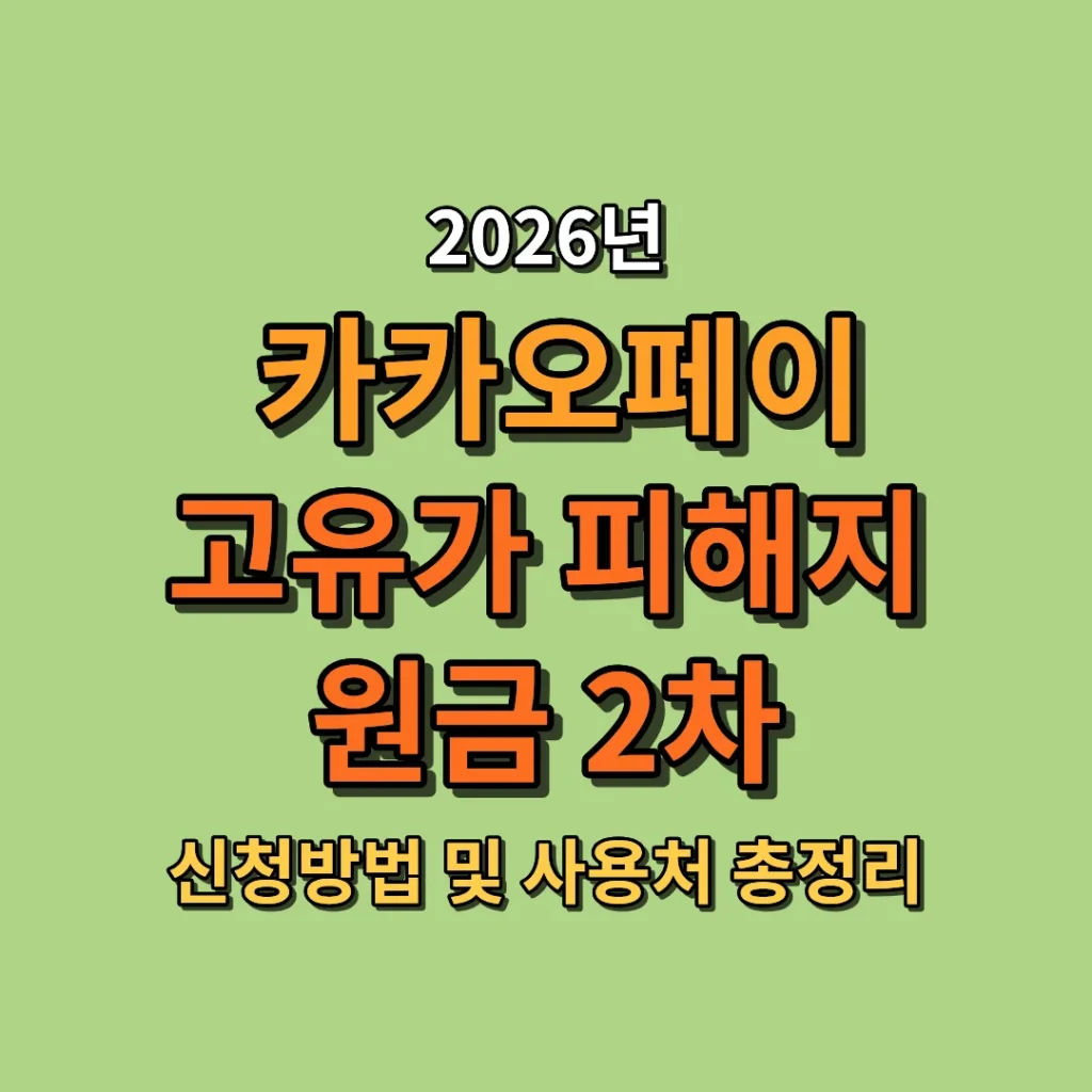 2026 카카오페이 고유가 피해지원금 2차 신청방법 및 사용처 총정리
