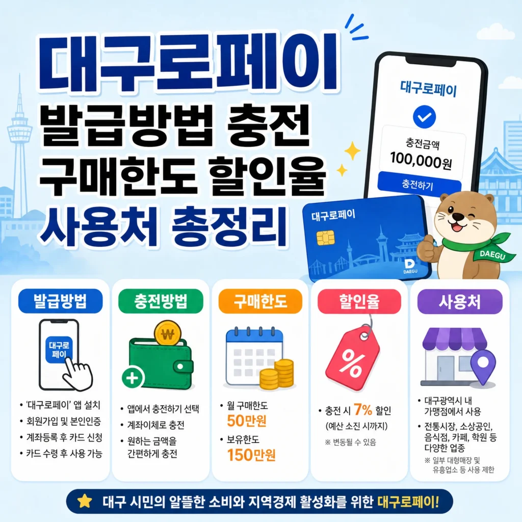 대구로페이 발급방법 충전 구매한도 할인율 사용처 총정리