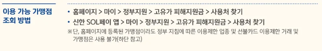 2026 민생지원금 3차 선불카드 가맹점 조회