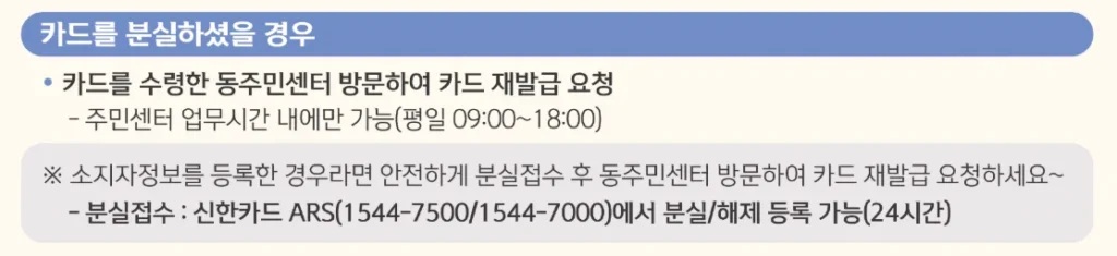 2026 민생지원금 3차 선불카드 분실시 재발급 방법