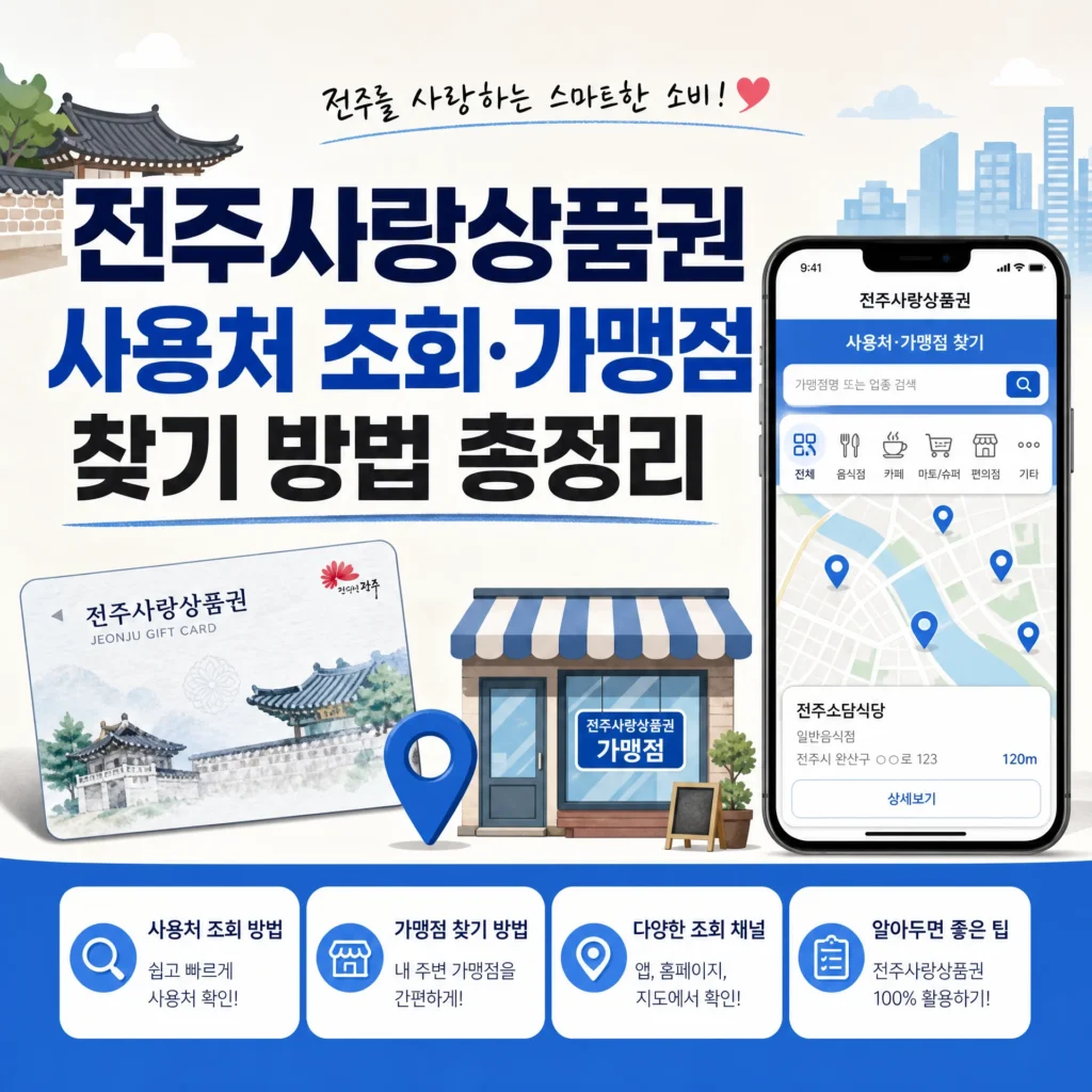 전주사랑상품권 사용처 조회·가맹점 찾기 방법 총정리