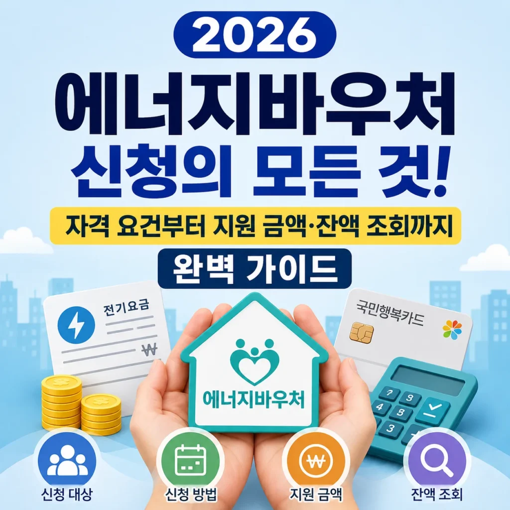 2026 에너지바우처 신청의 모든 것! 자격 요건부터 지원 금액·잔액 조회까지 완벽 가이드