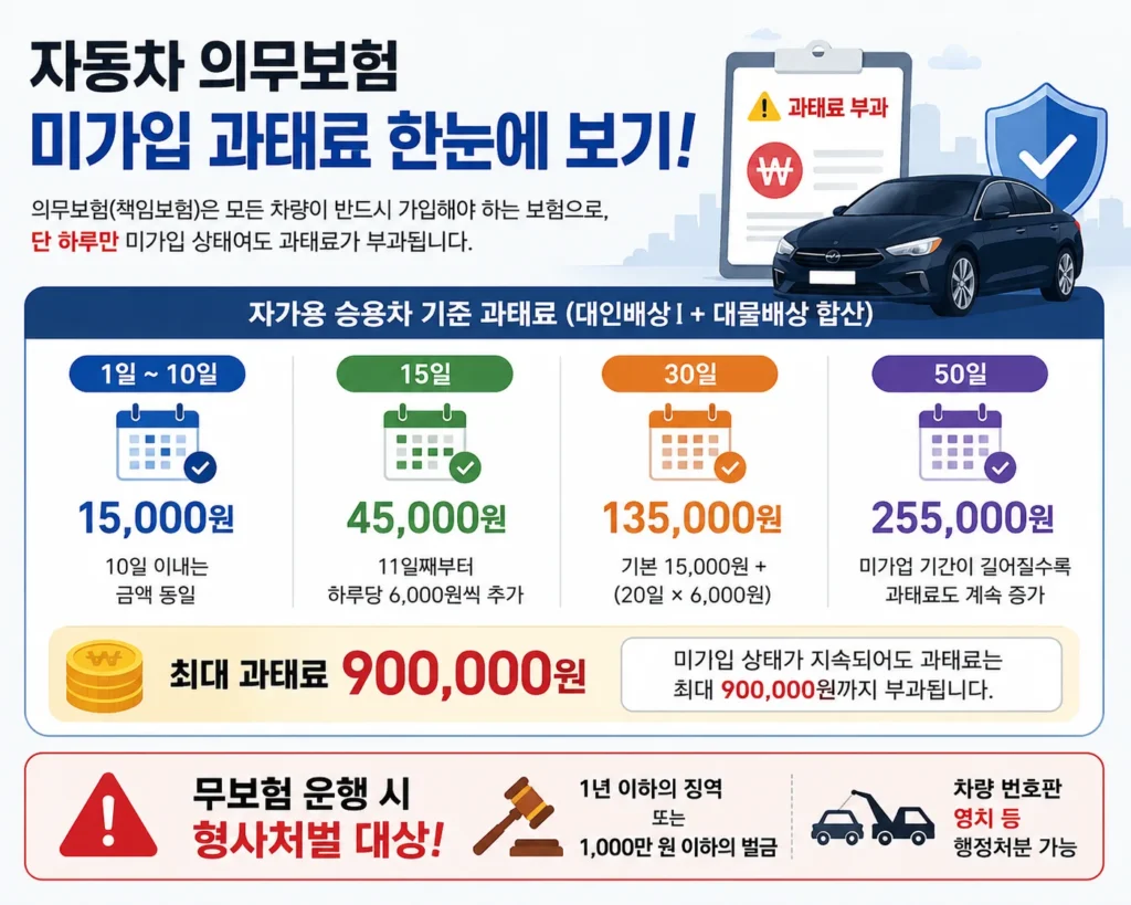 자동차 의무보험 과태료(미가입 과태료)