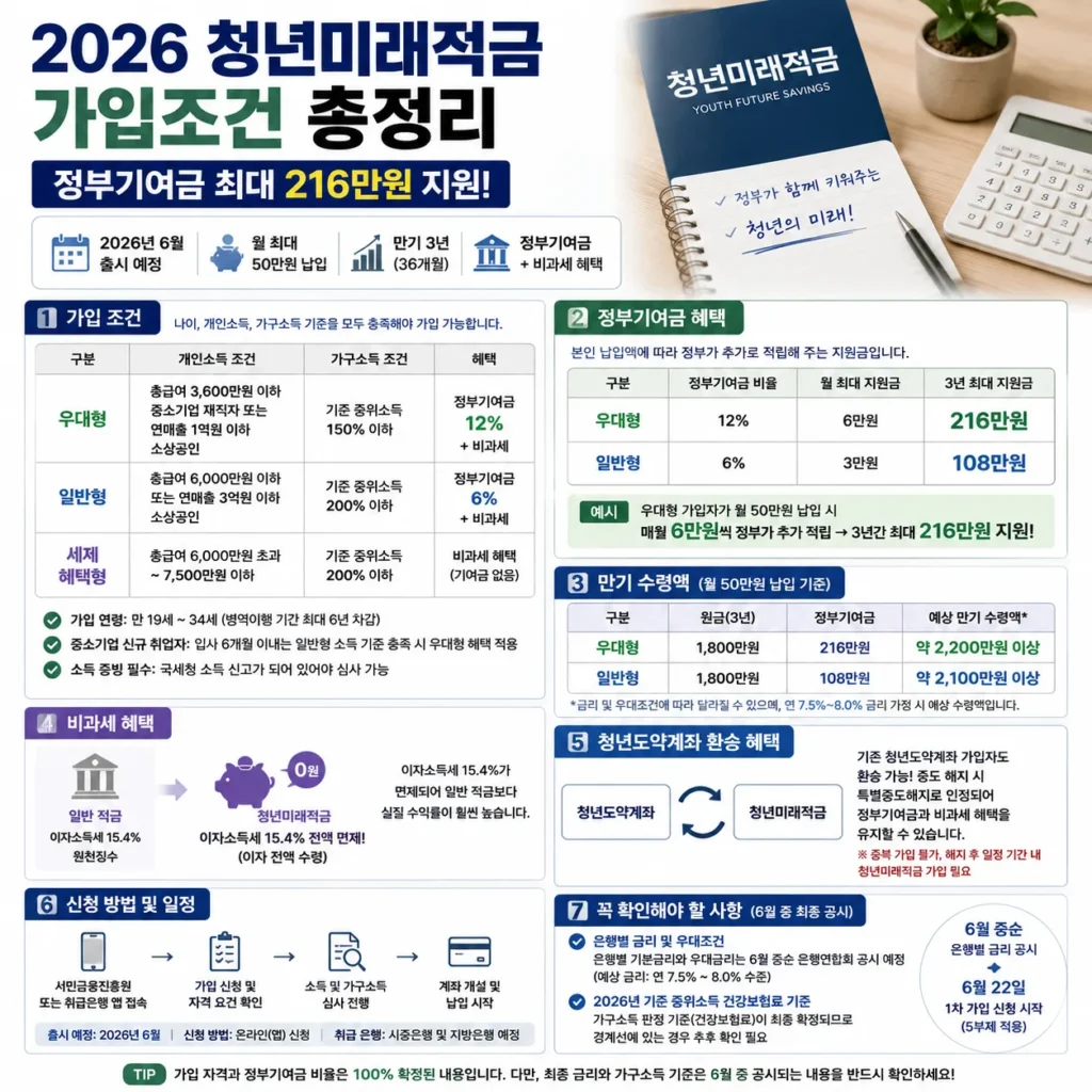 청년미래적금 가입조건 총정리 요약