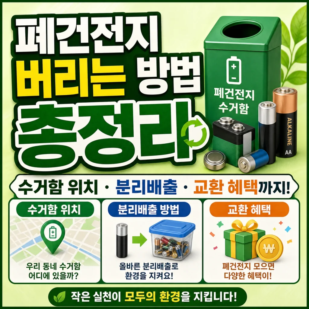 폐건전지 버리는 방법 총정리, 수거함 위치·분리배출·교환 혜택까지