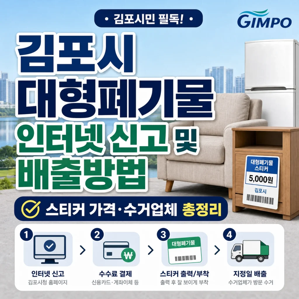 김포시 대형폐기물 인터넷 신고 및 배출방법, 스티커 가격·수거업체 총정리
