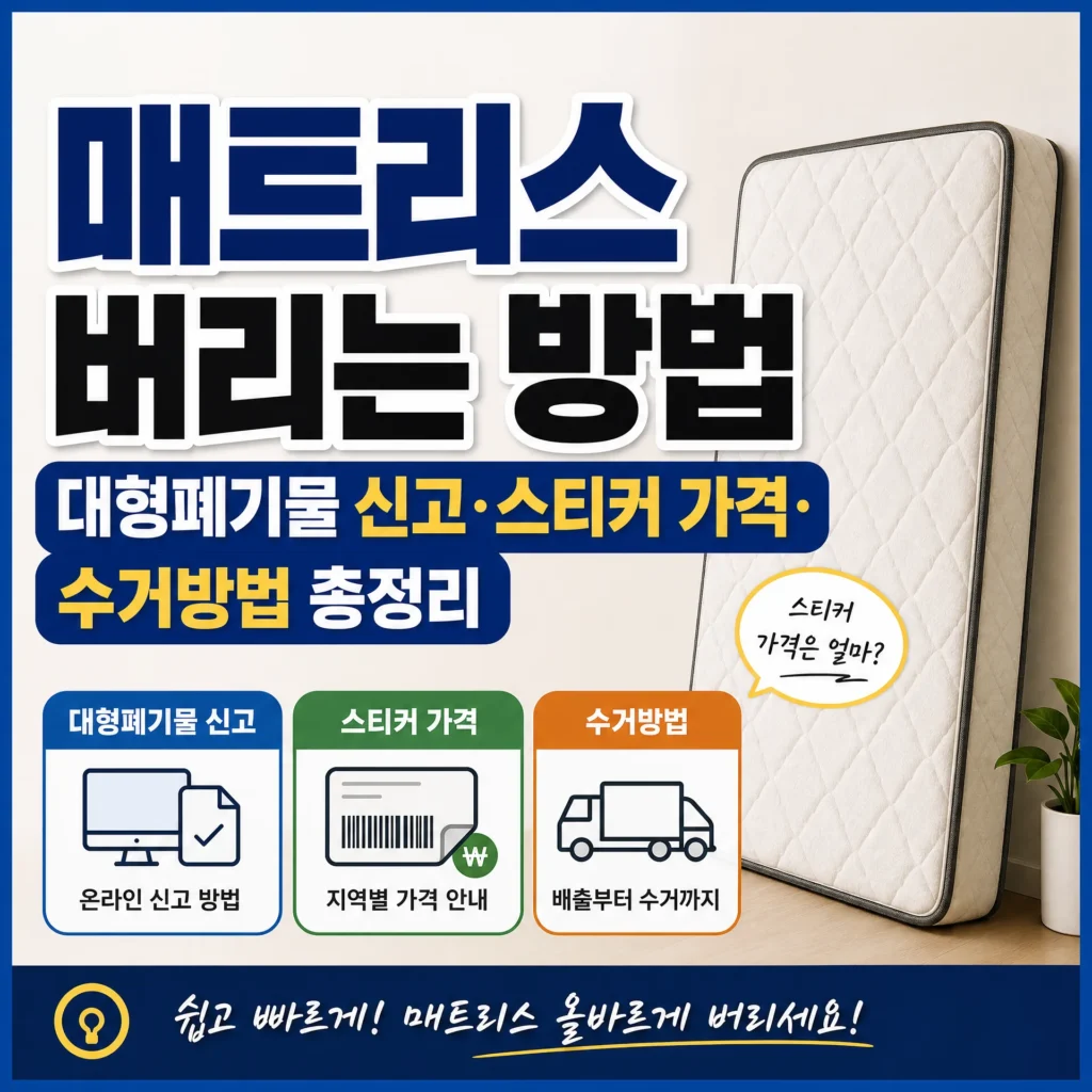 매트리스 버리는 방법, 대형폐기물 신고·스티커 가격·수거방법 총정리