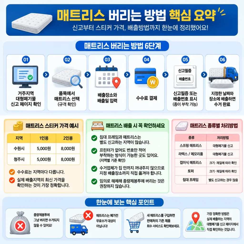 매트리스 버리는 방법 핵심 정리