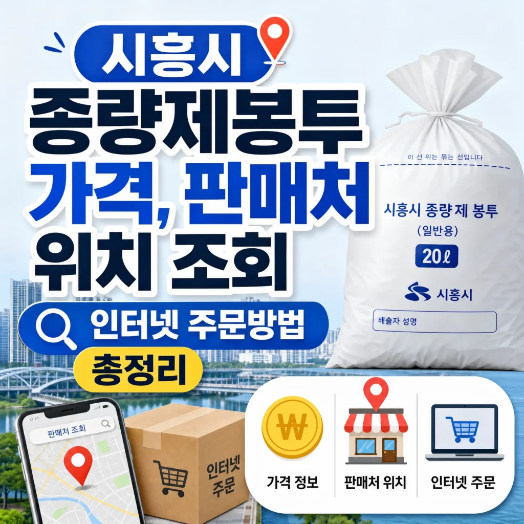 시흥시 종량제봉투 가격, 판매처 위치 조회·인터넷 주문방법 총정리