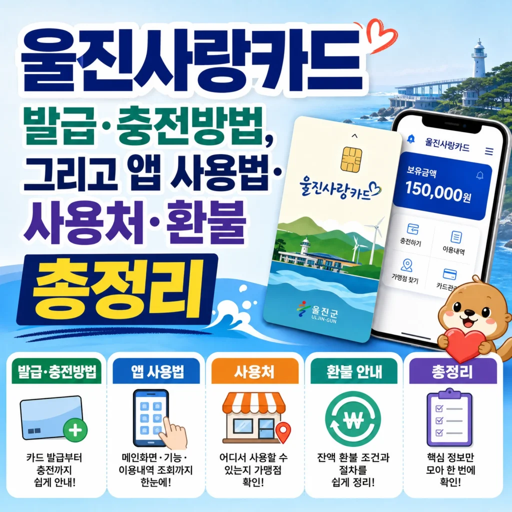 울진사랑카드 발급·충전방법, 그리고 앱 사용법·사용처·환불 총정리