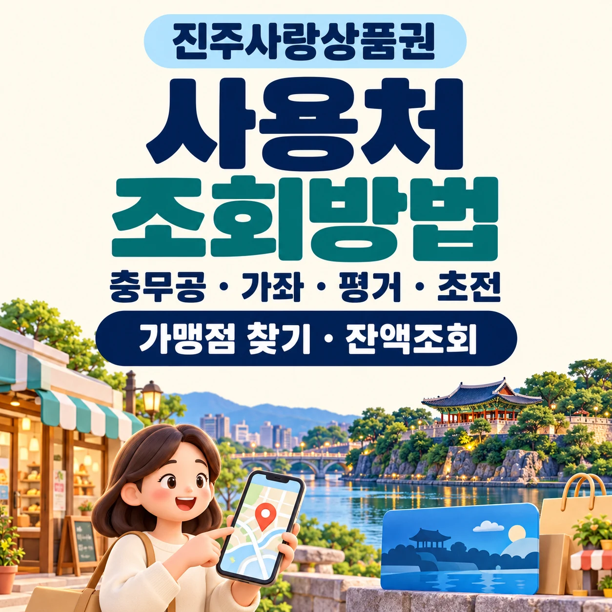 진주사랑상품권 사용처 조회방법|충무공·가좌·평거·초전 가맹점 찾기와 잔액조회