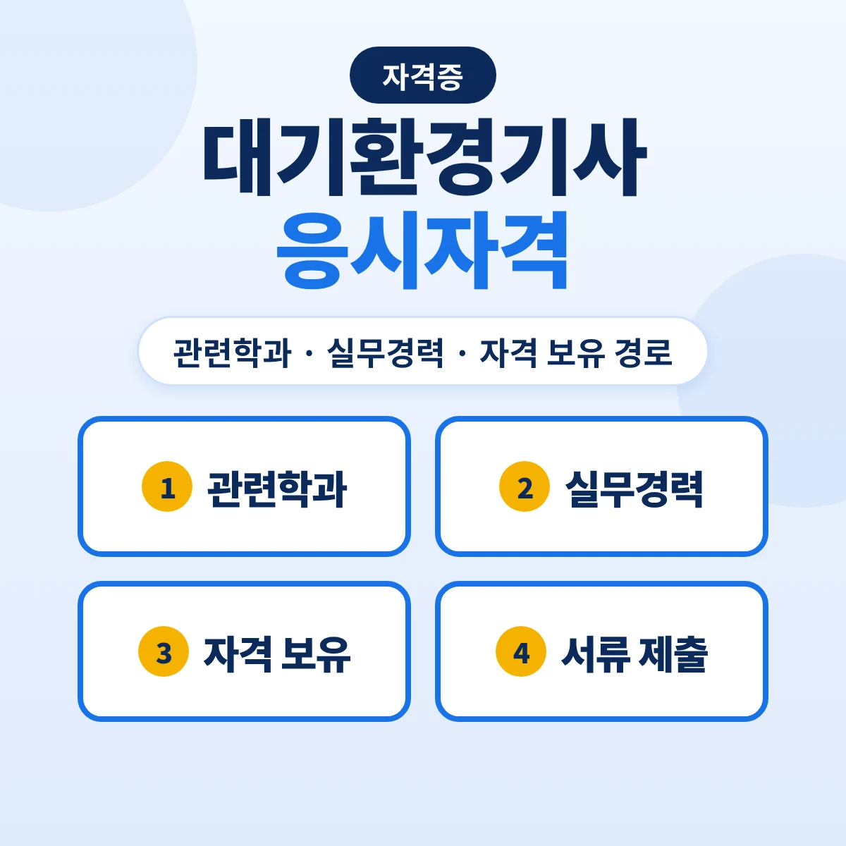 대기환경기사 응시자격: 관련학과 범위·수질환경기사 보유·실무 4년 10가지 경로