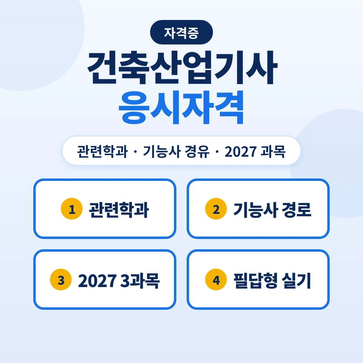 건축산업기사 응시자격: 관련학과·기능사 경유 경로와 2027 필기 3과목·필답형 실기