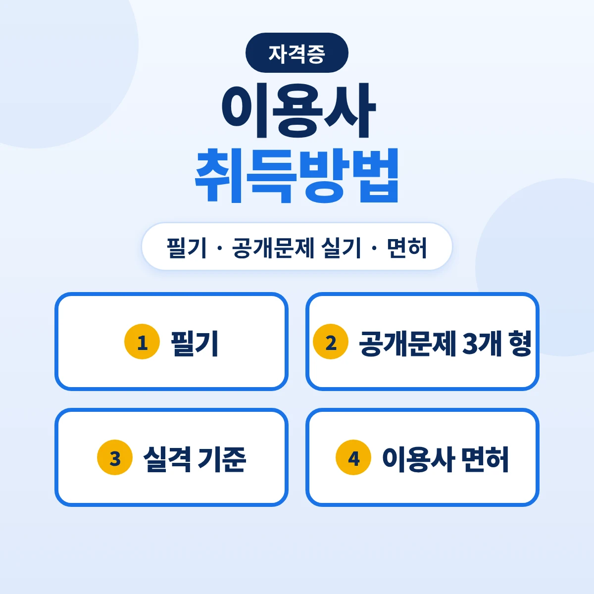 이용사 자격증 취득방법: 필기·공개문제 3개 형 실기·실격 기준과 면허 업무범위