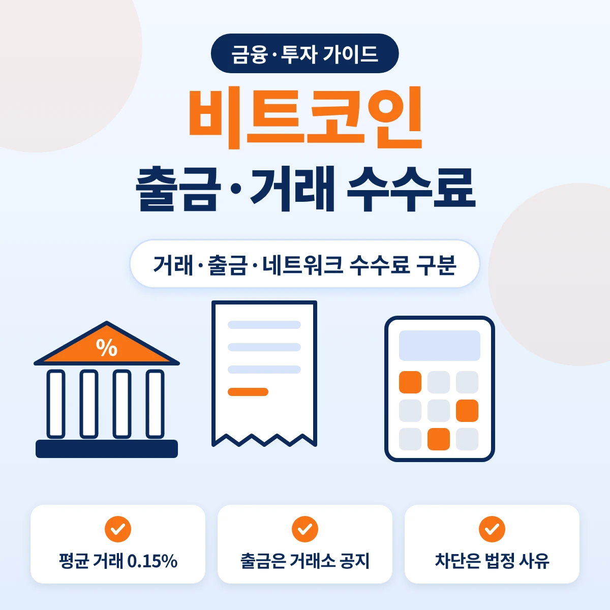 비트코인 거래 수수료와 출금 수수료, 네트워크 수수료의 구분