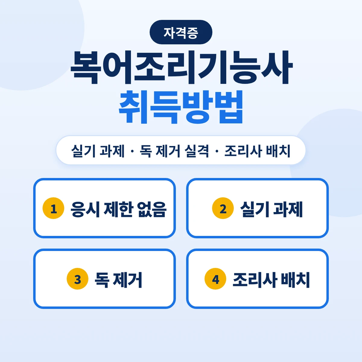 복어조리기능사 취득방법: 응시자격·실기 56분 과제·독 제거 실격·복어 조리사 배치