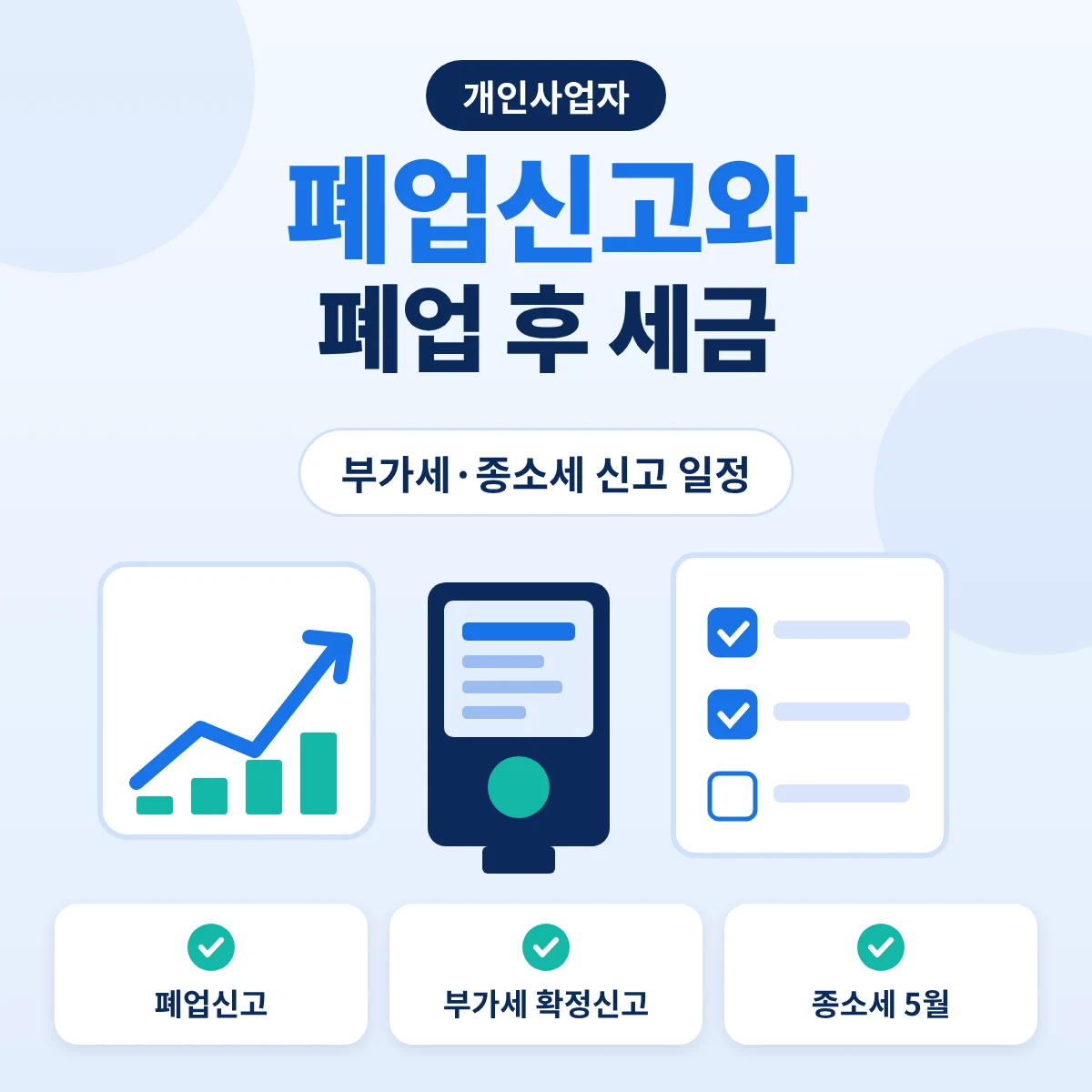 개인사업자 폐업신고와 폐업 후 부가세·종합소득세 신고 일정 안내