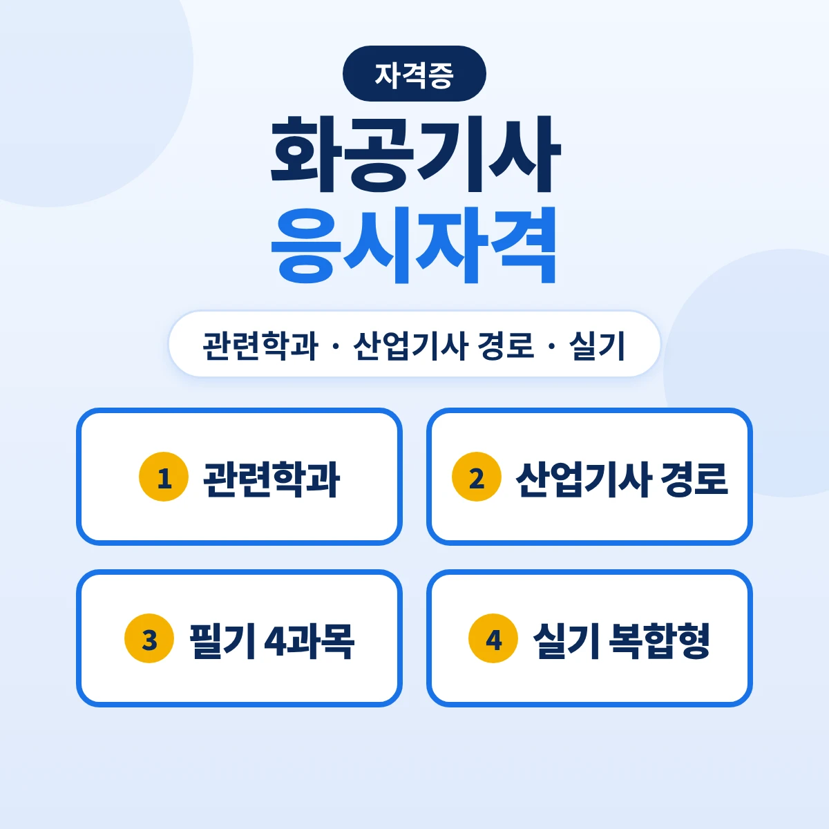 화공기사 응시자격: 관련학과·산업기사 경로·시험과목·실기 방식