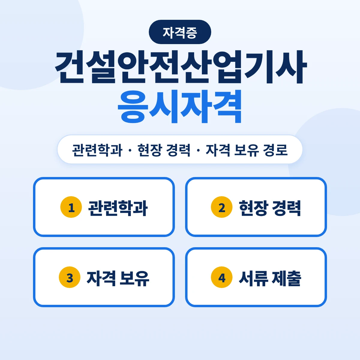 건설안전산업기사 응시자격: 관련학과·건설 현장 경력·산업기사 보유 8가지 경로