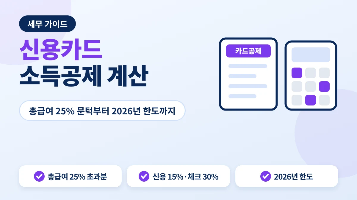 신용카드 소득공제 계산 안내 이미지