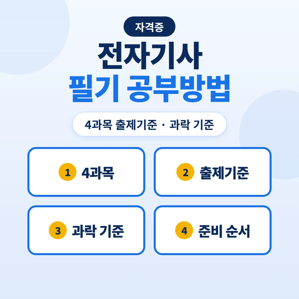 전자기사 필기 공부방법: 4과목 출제기준 16개 주요항목·2027 출제기준 비교와 준비 순서