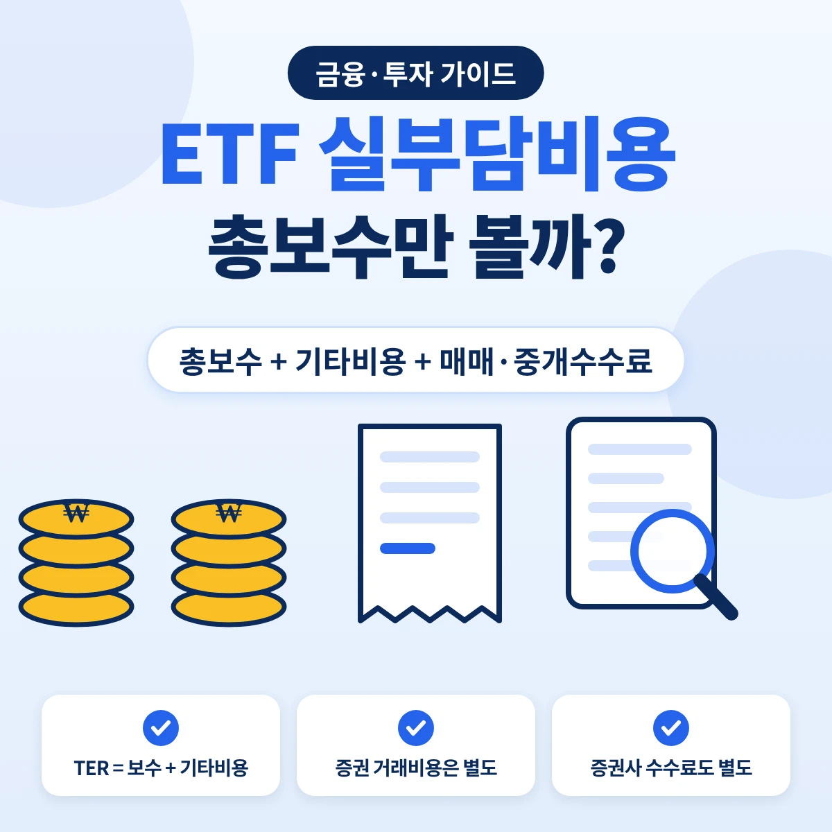 ETF 실부담비용을 총보수·기타비용·매매중개수수료로 나눠 보여 주는 안내 이미지