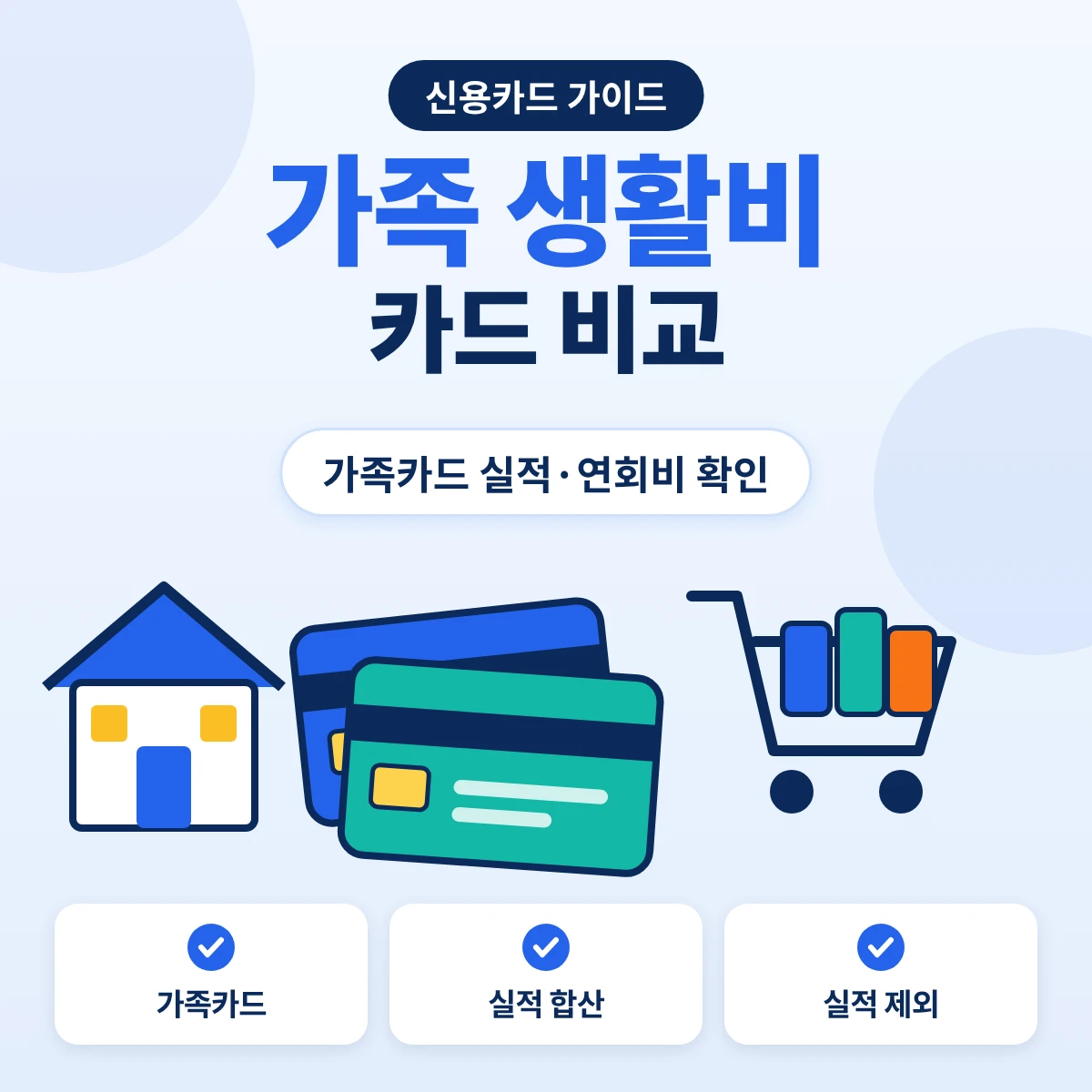 가족 생활비 카드 가족카드 실적 합산과 연회비, 한 장 집중과 나눠 쓰기 계산 비교