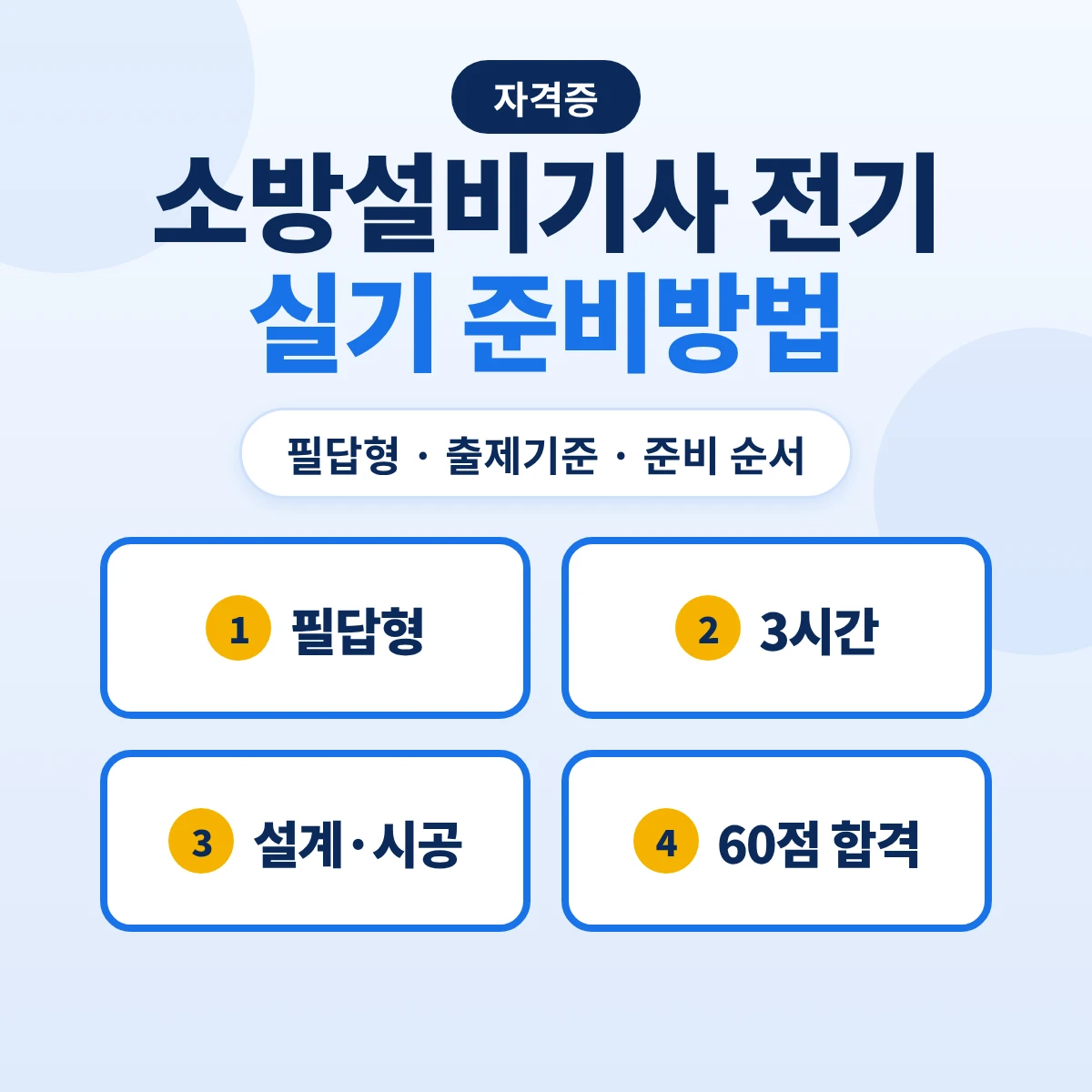 소방설비기사 전기 실기 준비방법: 필답형 3시간·출제기준 주요항목·준비 순서