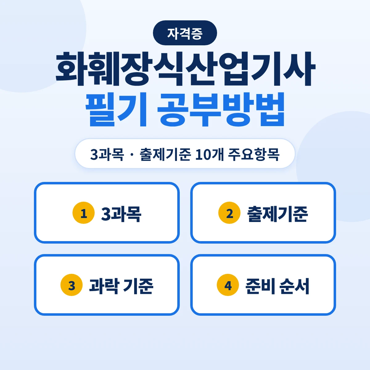 화훼장식산업기사 필기 공부방법: 3과목 60문항·출제기준 10개 주요항목·과락 기준과 준비 순서