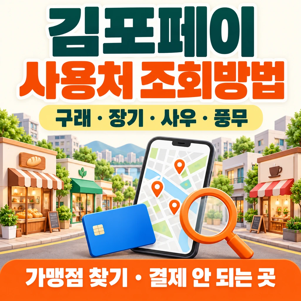 김포페이 사용처 조회와 구래·장기·사우·풍무 가맹점 찾기