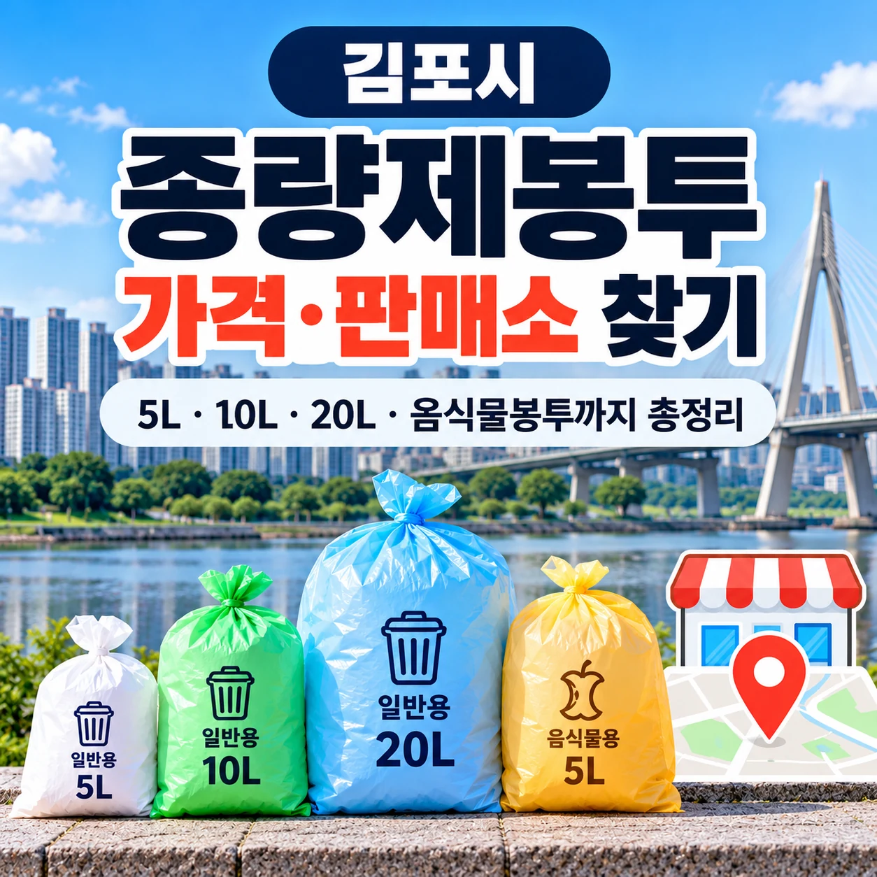 김포시 종량제봉투 가격 및 판매소 찾기 5L 10L 20L 안내