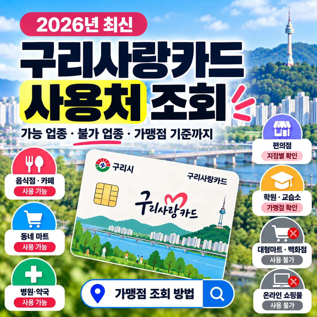 구리사랑카드 2026 인센티브 발급 충전 사용처 환불 총정리
