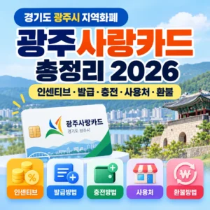 광주사랑카드 2026 총정리 인센티브 발급 충전 사용처 환불 안내