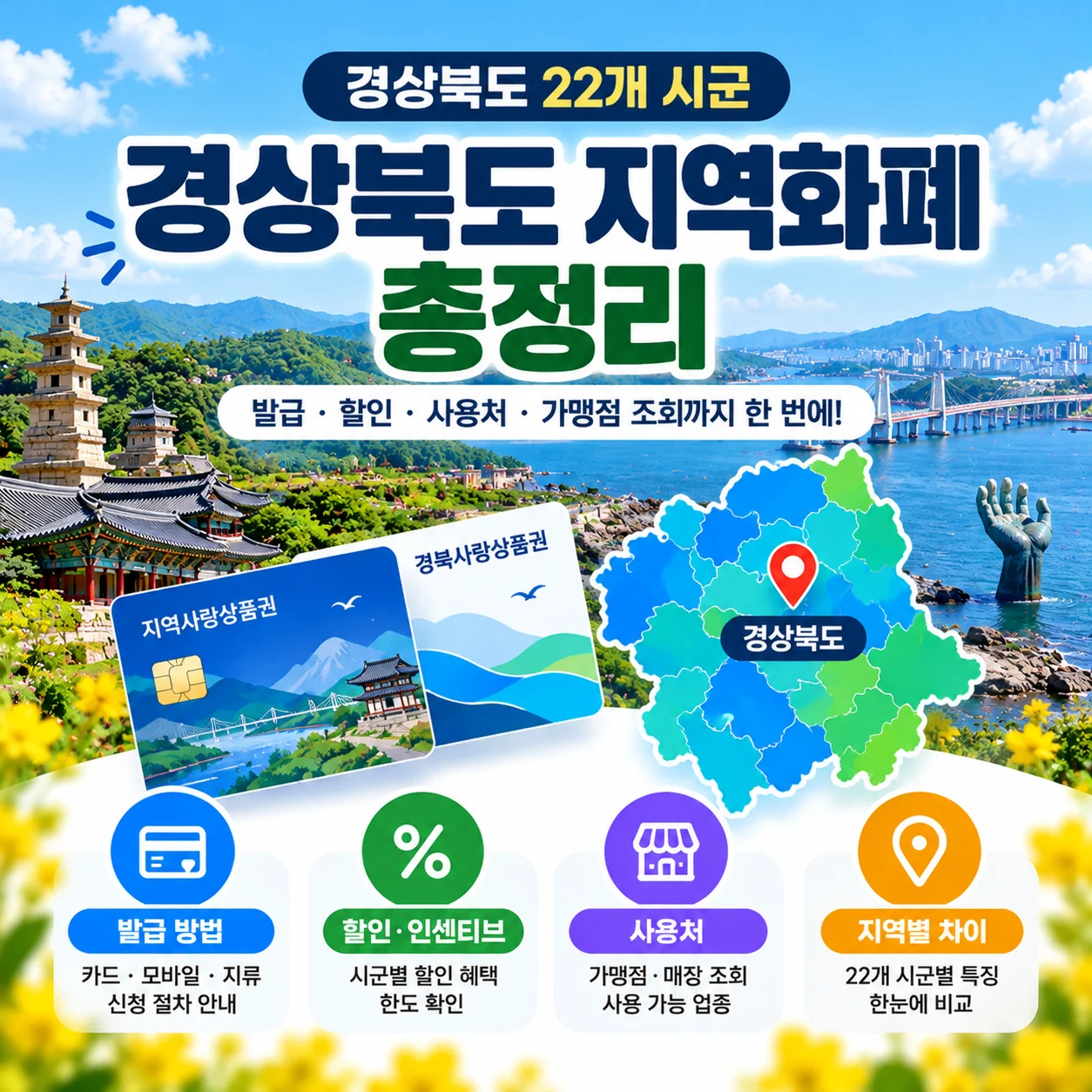 경상북도 지역화폐 총정리 22개 시군별 발급 할인 사용처 안내