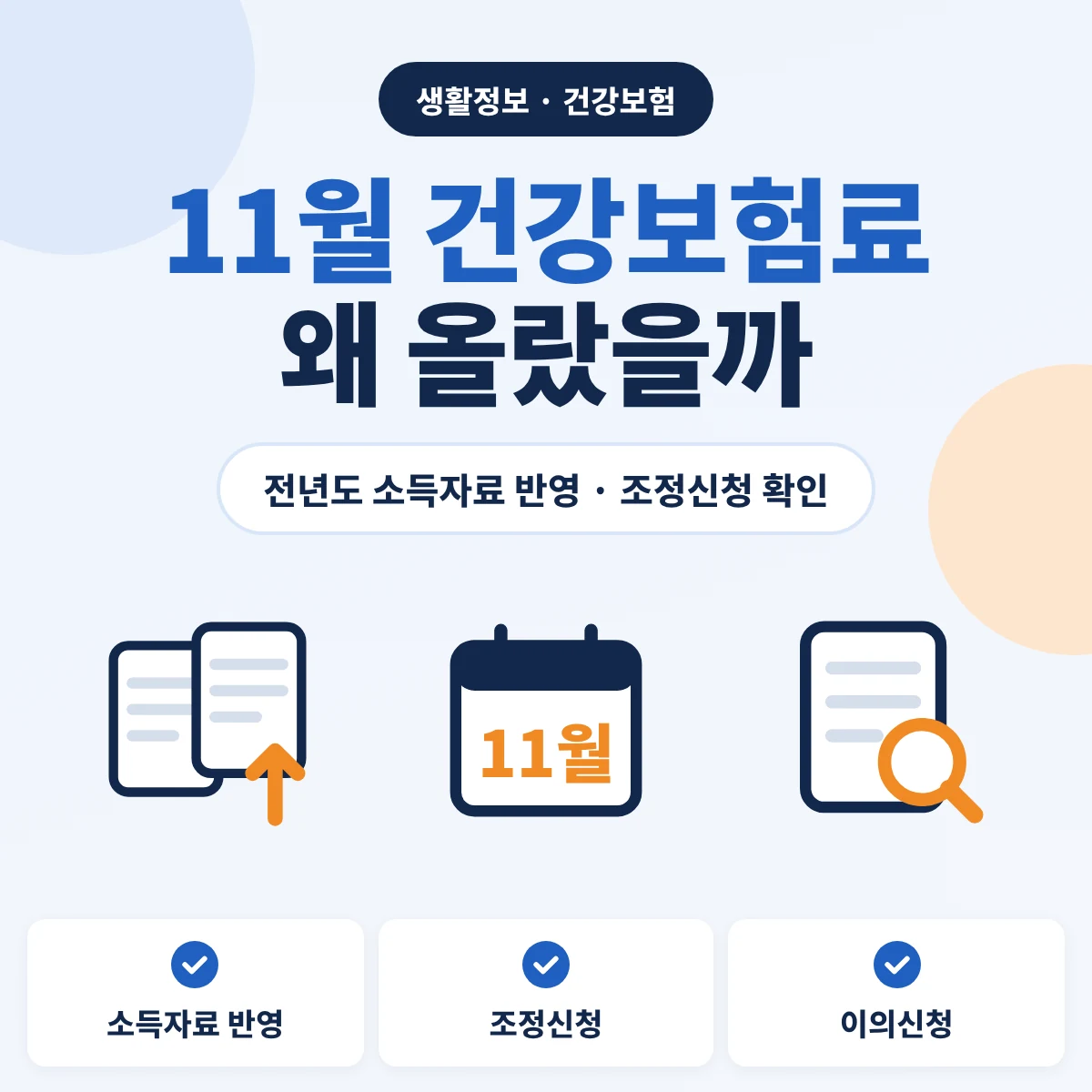 11월 건강보험료가 오르는 이유와 확인 순서 안내 이미지