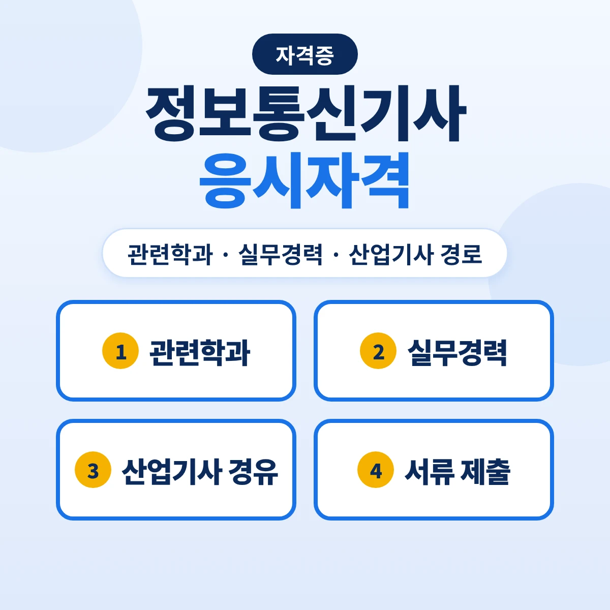 정보통신기사 응시자격: 관련학과·산업기사 경유·전기·전자 유사 직무분야 10가지 경로