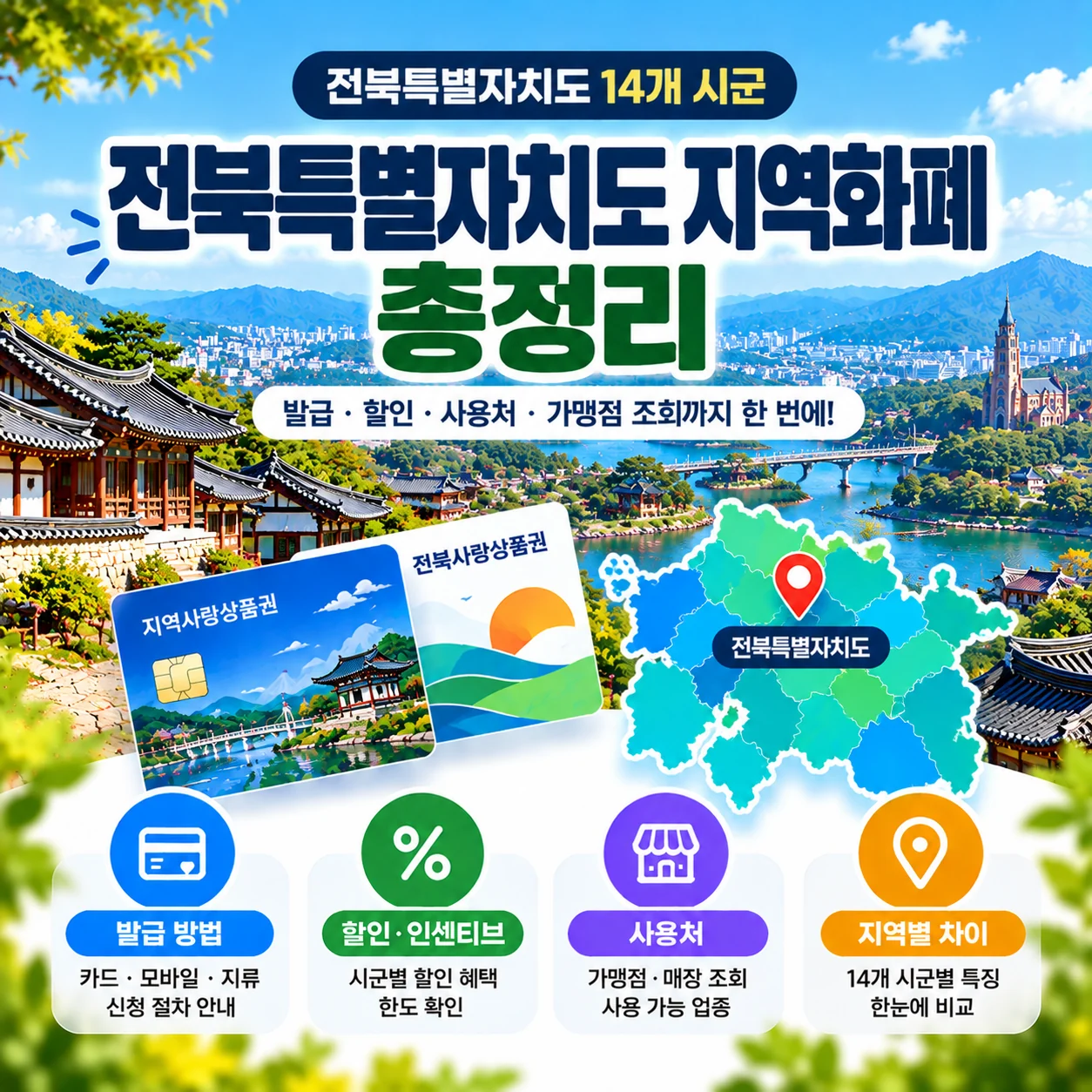 전북특별자치도 지역화폐 총정리 14개 시군별 발급 할인 사용처 안내