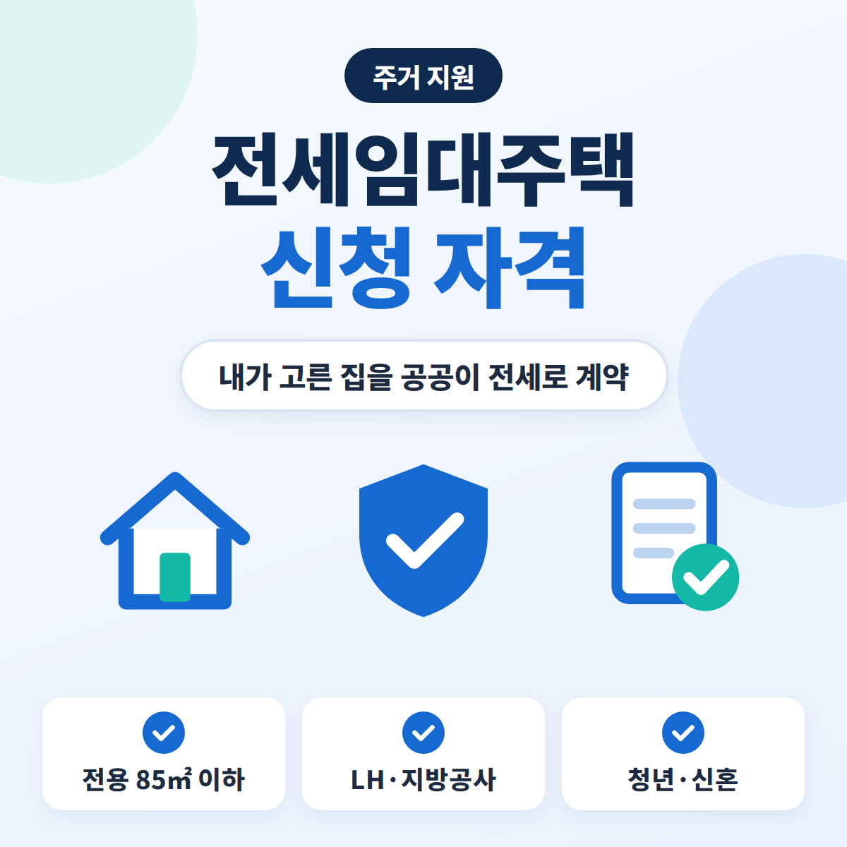 전세임대주택 신청 자격과 지원 방식, 대상 주택과 거주기간을 정리한 안내 이미지