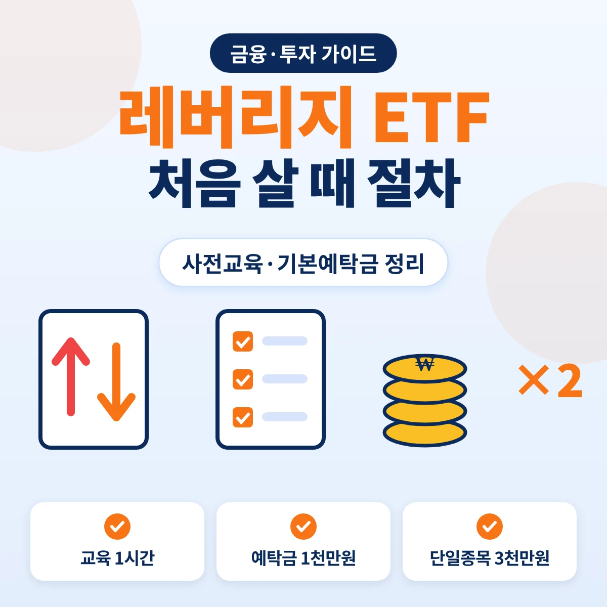 레버리지 인버스 ETF 처음 매수 전 사전교육과 기본예탁금 절차