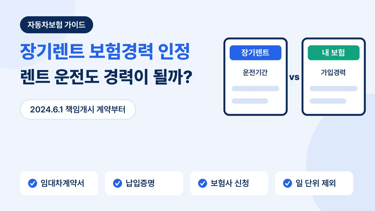 장기렌트 보험경력 인정 방법: 임대차계약서와 임차료 납입증명을 보험사에 제출