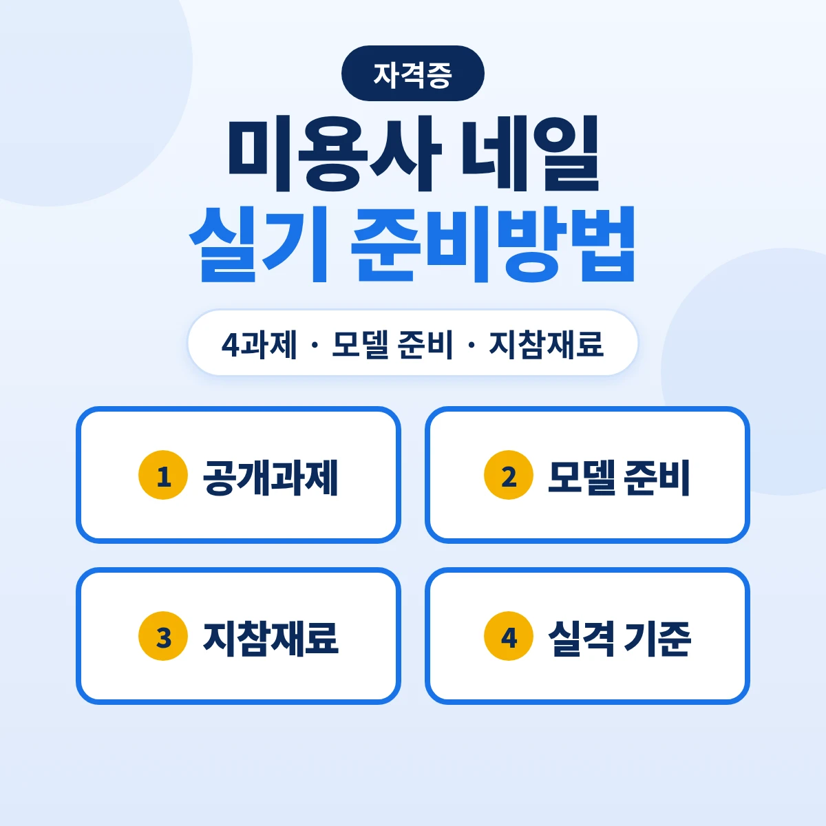 미용사 네일 실기 준비방법: 4과제 2시간 30분·모델 손발톱 사전 준비·지참재료와 실격 기준