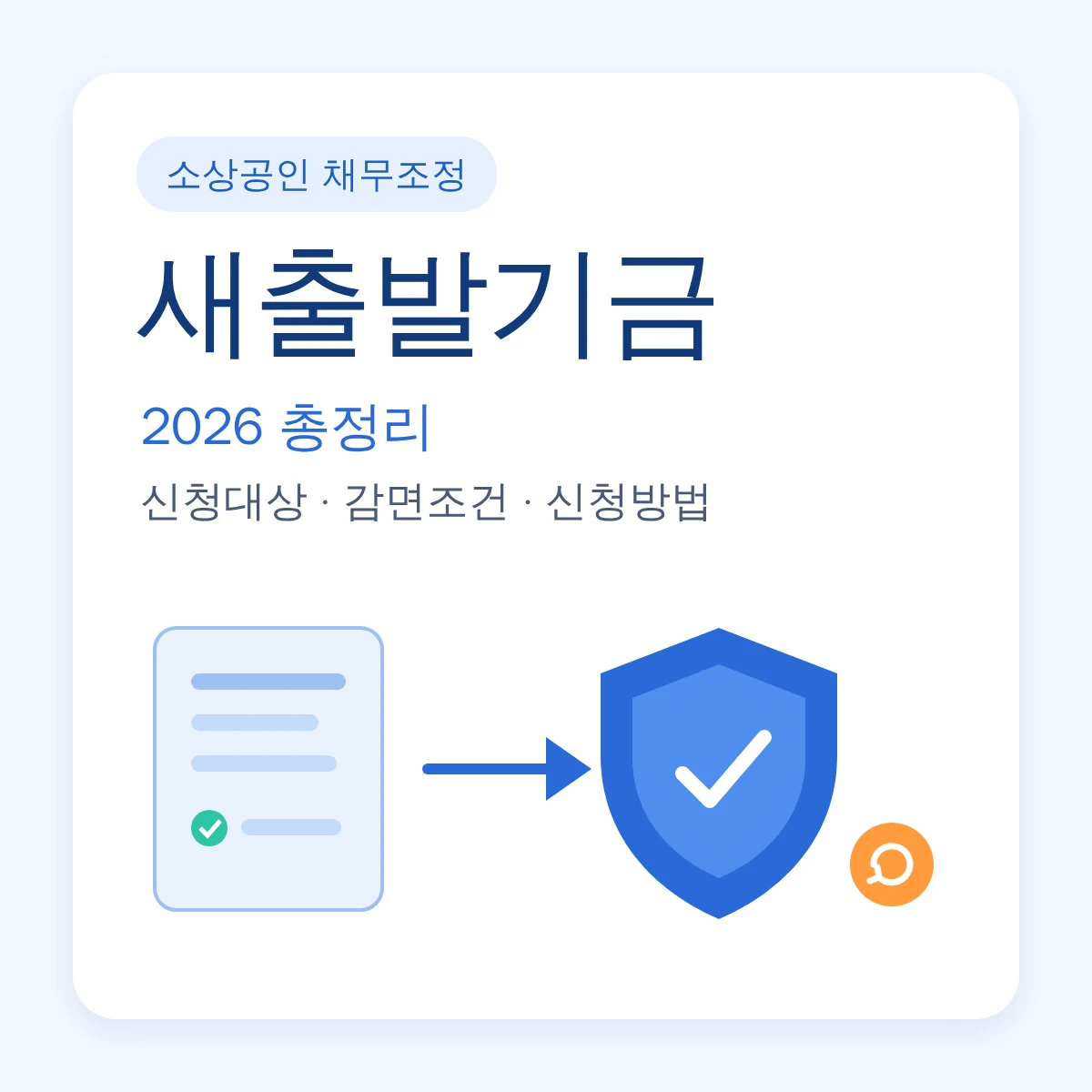 새출발기금 2026 총정리, 신청대상·감면조건·신청방법 안내