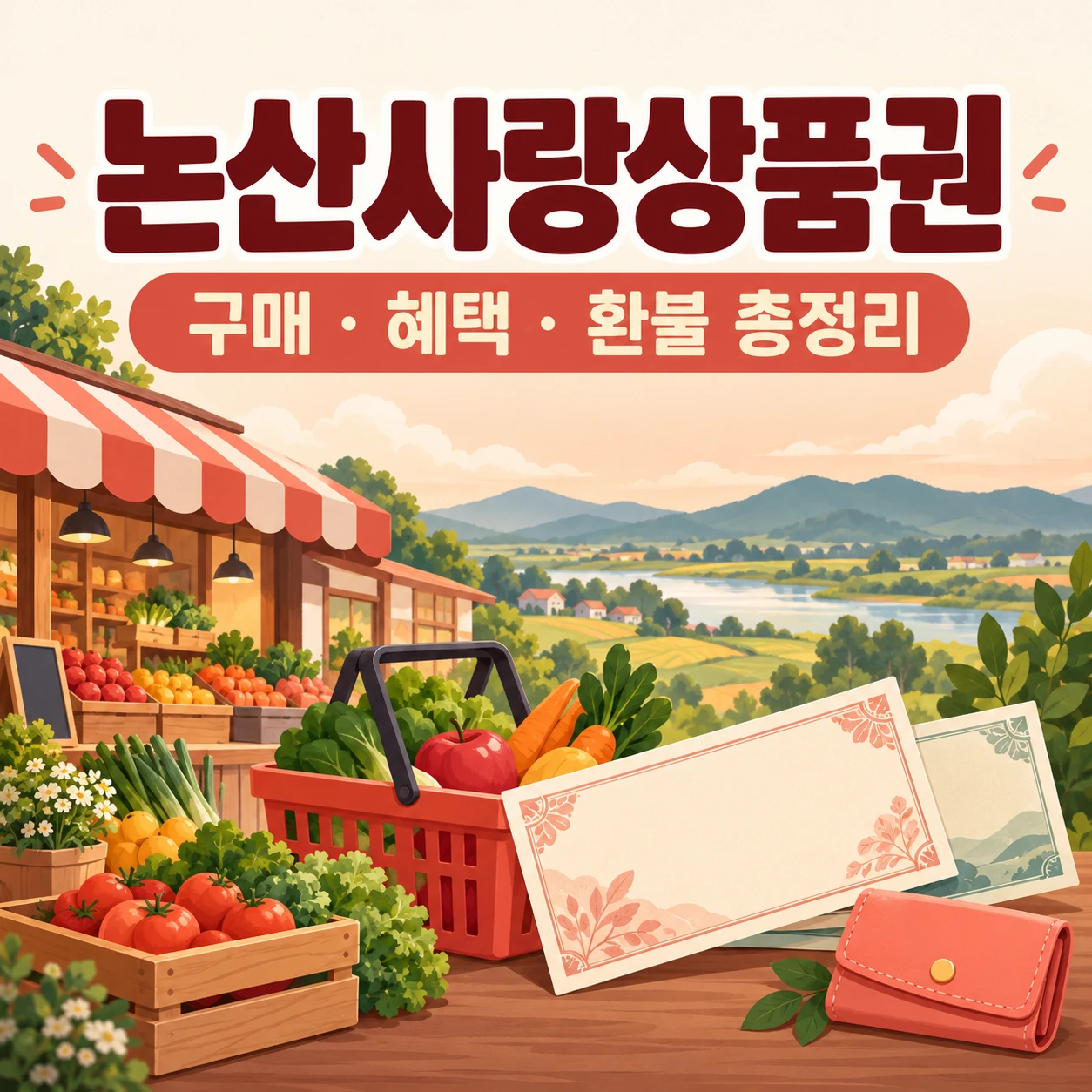 논산사랑상품권 구매·혜택·환불 안내 일러스트