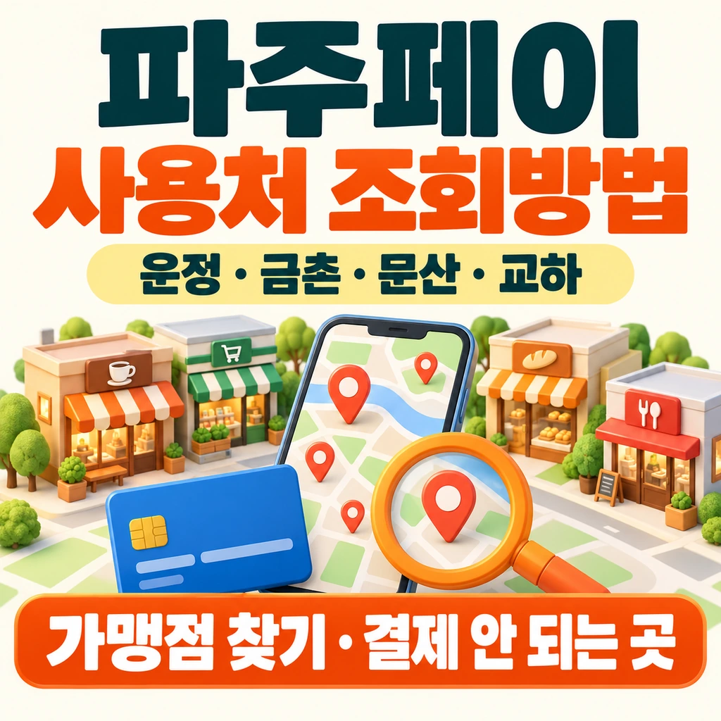 파주페이 사용처 조회방법과 운정·금촌·문산·교하 가맹점 찾기